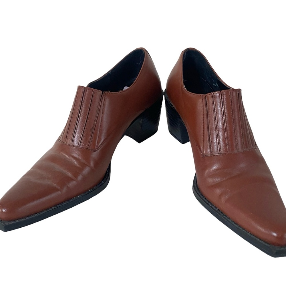 Dark Tan Cowboy Style Shoes - Picture 4 of 6